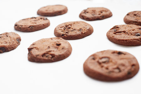 cookies with chocolate top view