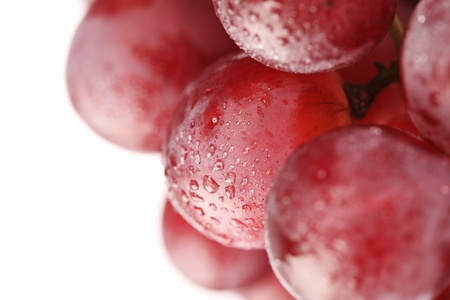 wet red grapes (shallow DOF)の写真素材