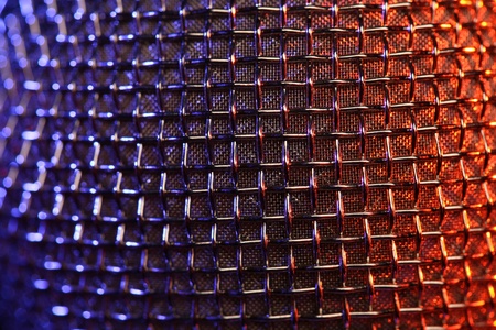 macro shot of microphone's textureの写真素材