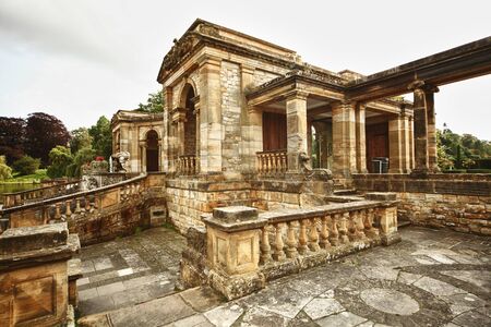 building in gardens of Hever Castleの写真素材