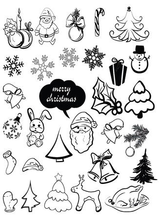 New Year s, Christmas elements, santa, a deer, a sugar candy, caramel, a sweet, a fir-tree, a snowflake, etc New Year s, Christmas elements, santa, a deer, a sugar candy, caramel, a sweet, a fir-tree, a snowflake, etc