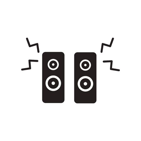 flat icon in black and white  style music speakersのイラスト素材