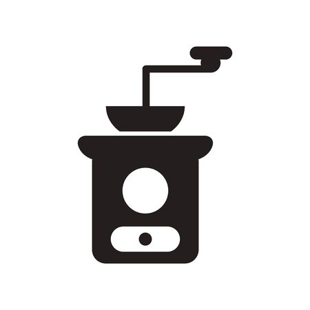 flat icon in black and white  style coffee millのイラスト素材