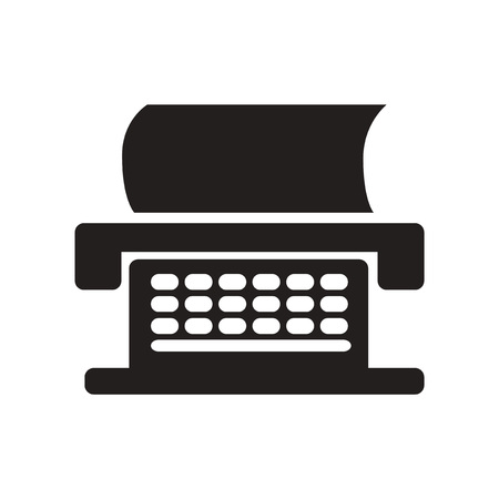 flat icon in black and white  style typewriterのイラスト素材
