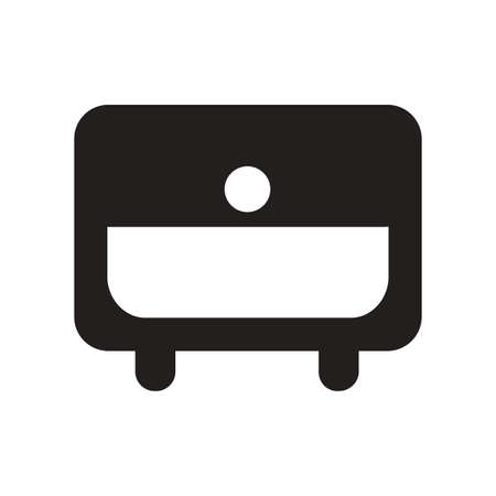 flat icon in black and white  style nightstandのイラスト素材