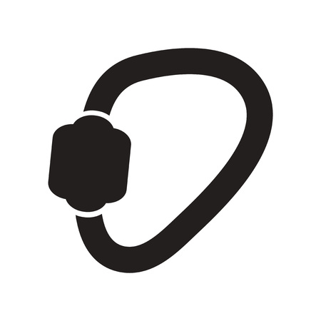 flat icon in black and white  style carabiner toolのイラスト素材