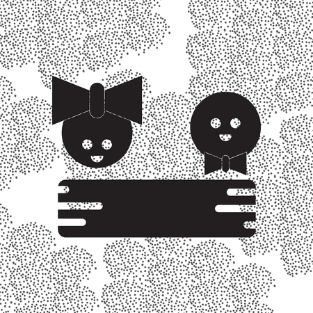 Back to School and Education vector flat icon in black and white style pupilsのイラスト素材