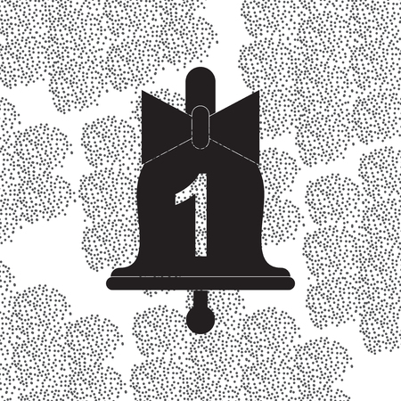 Back to School and Education vector flat icon in black and white style first bellのイラスト素材