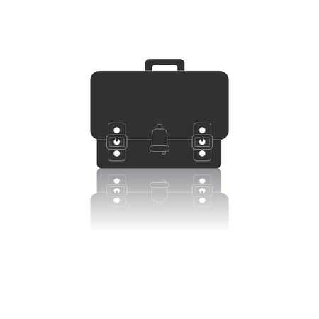 Back to School and Education vector flat icon in black and white style school bagのイラスト素材