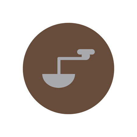 Vector icon on the white backgrounds in circles retro coffee grinderのイラスト素材