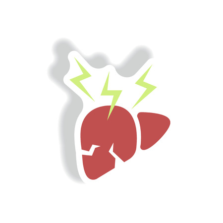 Vector paper sticker various symptoms of Malaria on the bodiesのイラスト素材