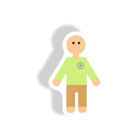 Vector paper sticker various symptoms of leukemia on the humanのイラスト素材