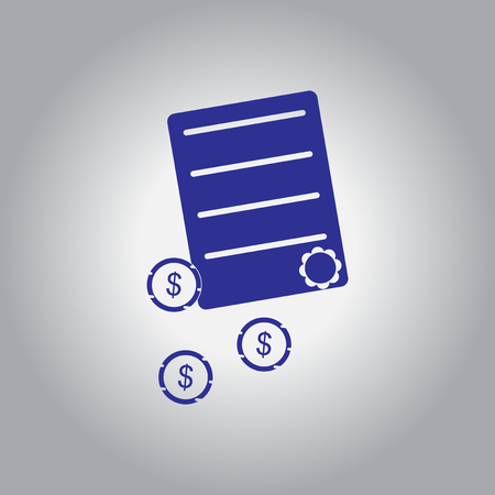 Vector illustration in flat design of get money for paper contractのイラスト素材