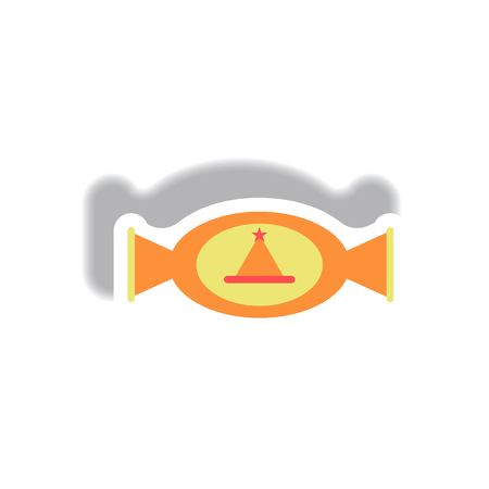 Vector illustration paper sticker Halloween icon candyのイラスト素材