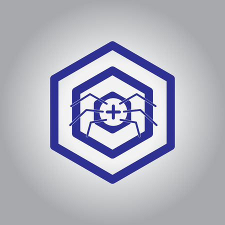 Vector illustration in flat design Halloween icon spiderのイラスト素材