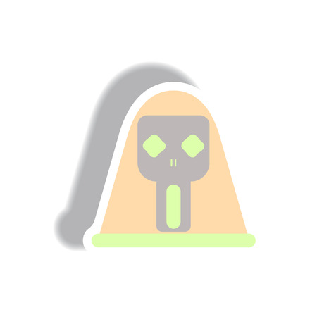 Vector illustration in flat design Halloween icon Face mask skullのイラスト素材