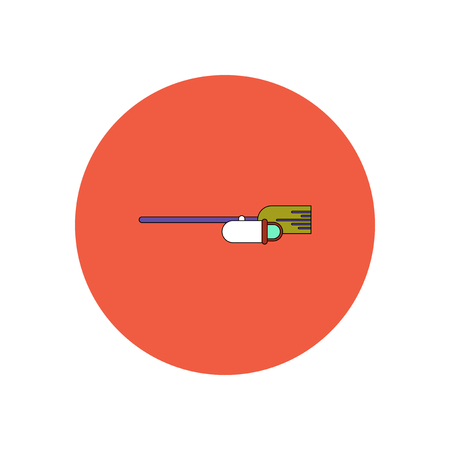 Vector illustration in flat design Halloween icon broom with jet engineのイラスト素材