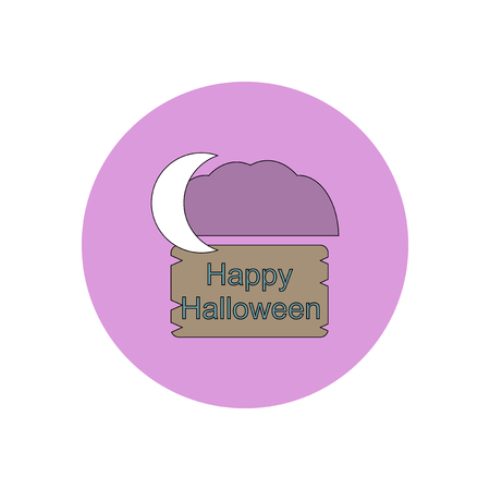 Vector illustration in flat design happy halloween and moonのイラスト素材