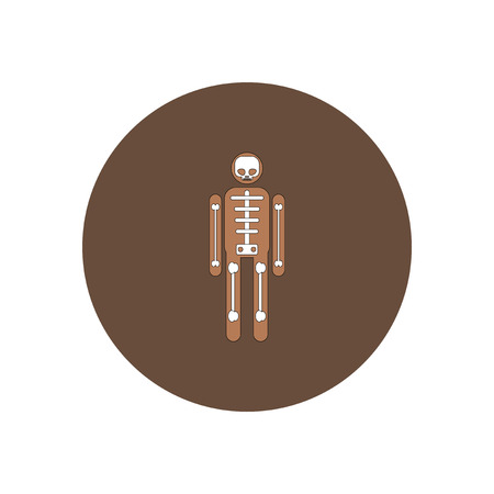 Vector illustration in flat design Halloween icon Human Skeleton costumeのイラスト素材