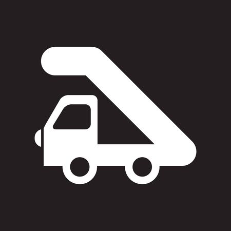 flat icon in black and white  style plane stairsのイラスト素材