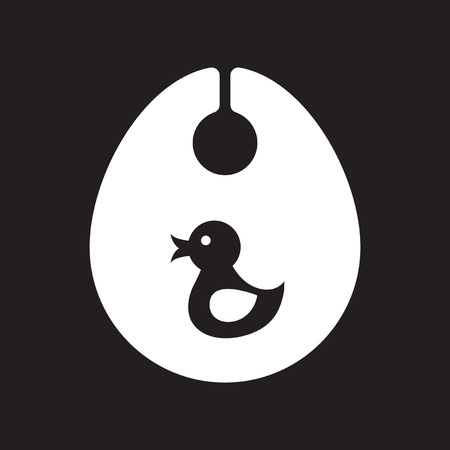 flat icon in black and white  style children bibのイラスト素材