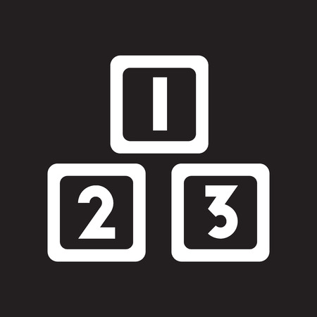 flat icon in black and white  style cubes toysのイラスト素材