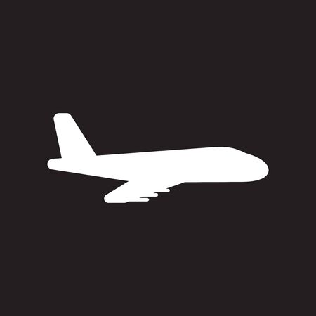 flat icon in black and white  style travel airplaneのイラスト素材