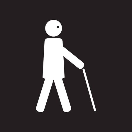 flat icon in black and white  style man with stickのイラスト素材