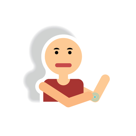 stylish icon in paper sticker style man joint painのイラスト素材