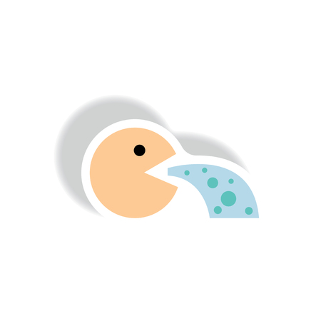 stylish icon in paper sticker style people nauseaのイラスト素材