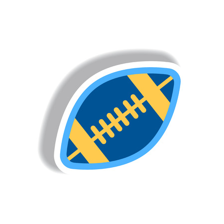 stylish icon in paper sticker style rugby ballのイラスト素材
