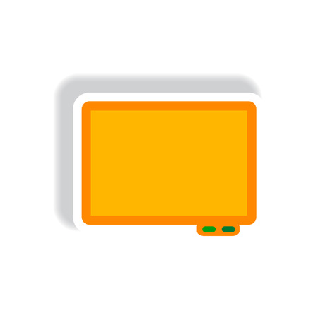 stylish icon in paper sticker style Business interactive whiteboardのイラスト素材