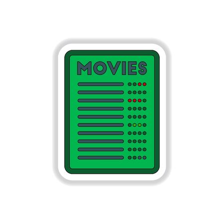 Vector illustration in paper sticker style moive listのイラスト素材