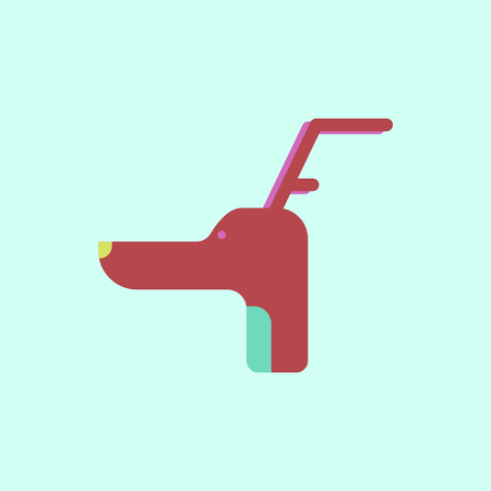 dog head with horns Vector illustration Christmas deer horns on dogのイラスト素材