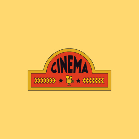 movie sign Vector illustration in flat style cinema labelのイラスト素材