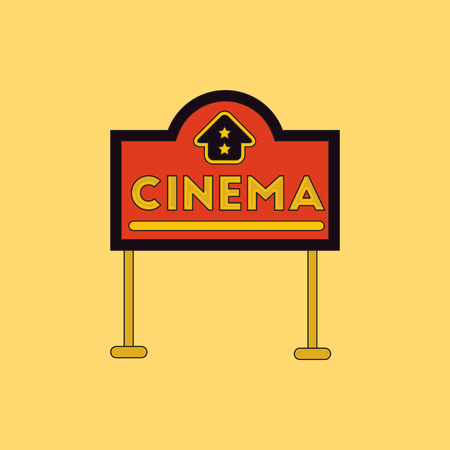 Vector illustration in flat style cinema signのイラスト素材