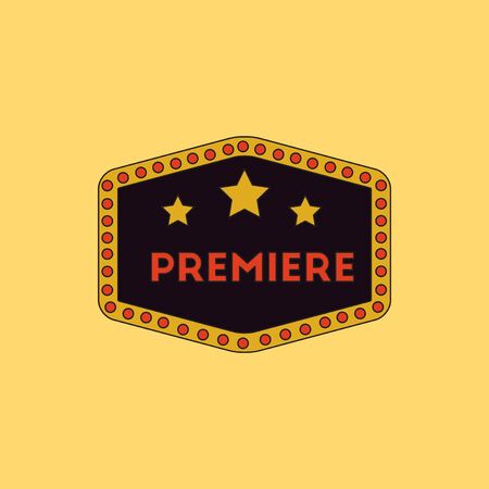 movie label Vector illustration in flat style cinema premiere signのイラスト素材