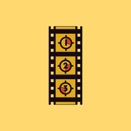 retro movie frame Vector illustration in flat style Film strip countdownのイラスト素材
