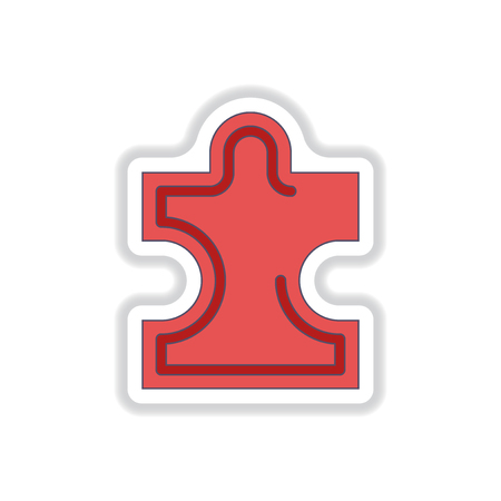 Vector illustration in paper sticker style Puzzle pieceのイラスト素材