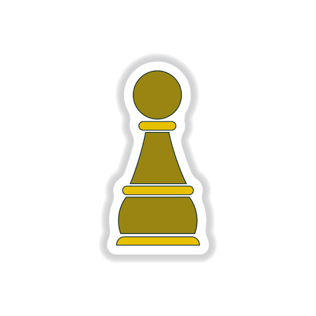 Vector illustration in paper sticker style ?hess Pawnのイラスト素材