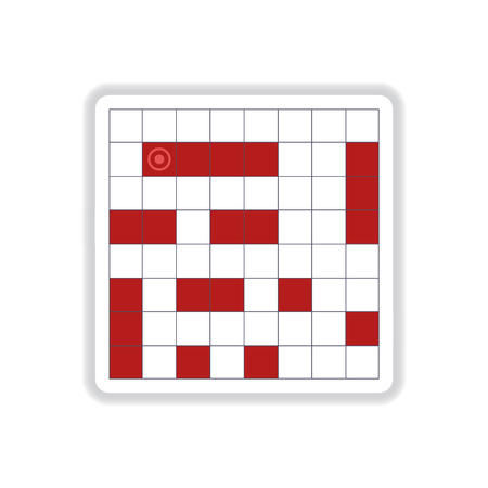 Vector illustration in paper sticker style Sea Battleのイラスト素材