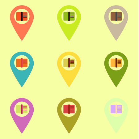 book in destination mark icons collectionのイラスト素材