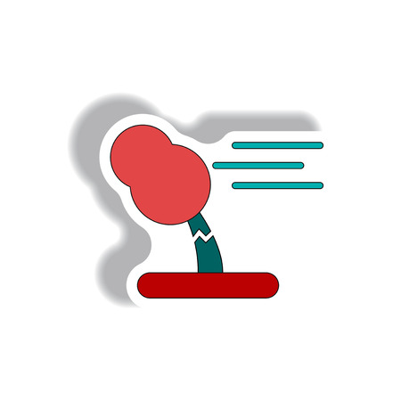 storm and broken tree, hurracian disaster, strong wind effects on treeのイラスト素材