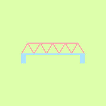 metal cable suspension bridge, modern bridgeのイラスト素材