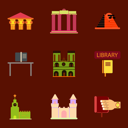 Travel. Famous monuments of world. history book education, Sketch vector illustration collectionのイラスト素材