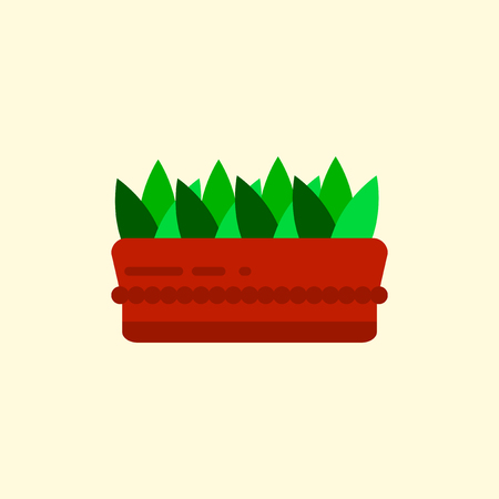 Flowers in a big pot icon, house pot plants, garden interiorのイラスト素材