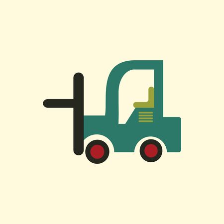 Vector illustration in flat style Forklift truckのイラスト素材
