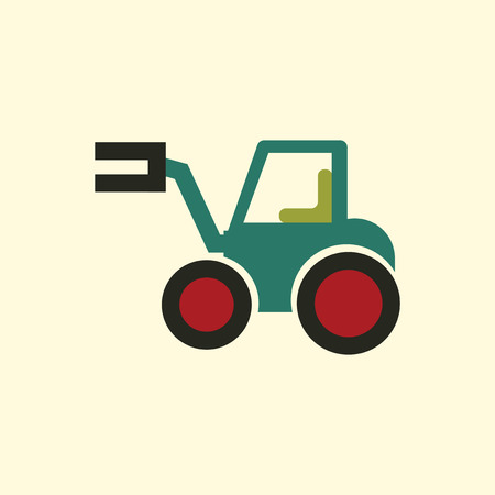 Vector illustration in flat style Tractorのイラスト素材