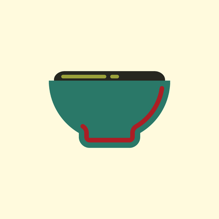 Vector Japanese Food Miso Soupのイラスト素材
