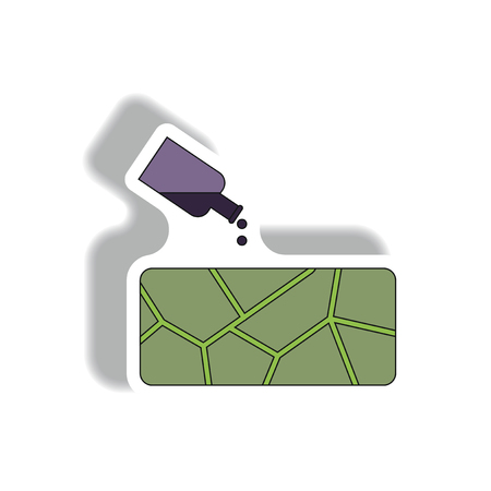 Cracked earth and bottle of water, droughtのイラスト素材